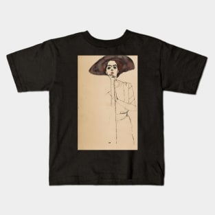 Egon Schiele - Portrait Kids T-Shirt